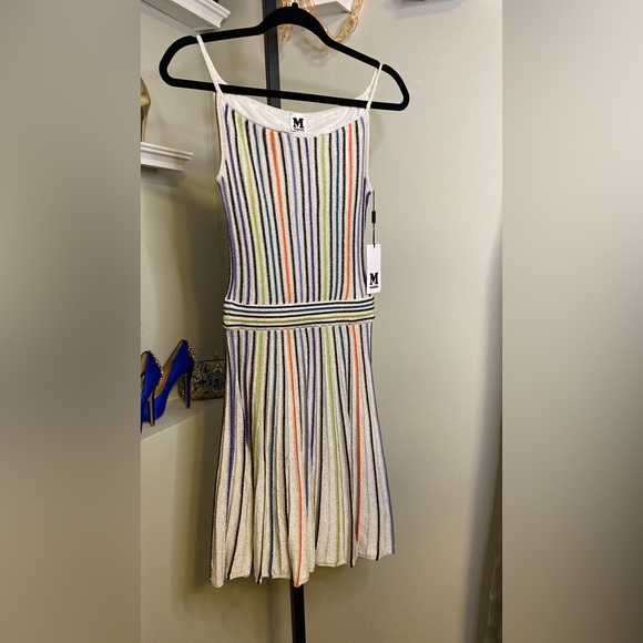 Missoni High Neck Metallic Neon Stripe Dress - Picture 4 of 10